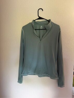Soybu Sage Green Quarter-Zip Pullover Top